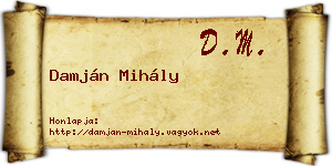 Damján Mihály névjegykártya